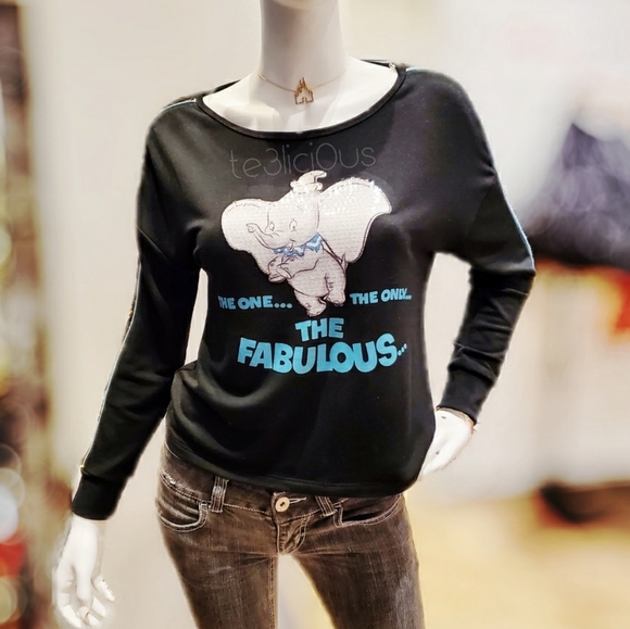 Disney Tops - DISNEY PARKS DUMBO SEQUIN LONG SLEEVE TOP